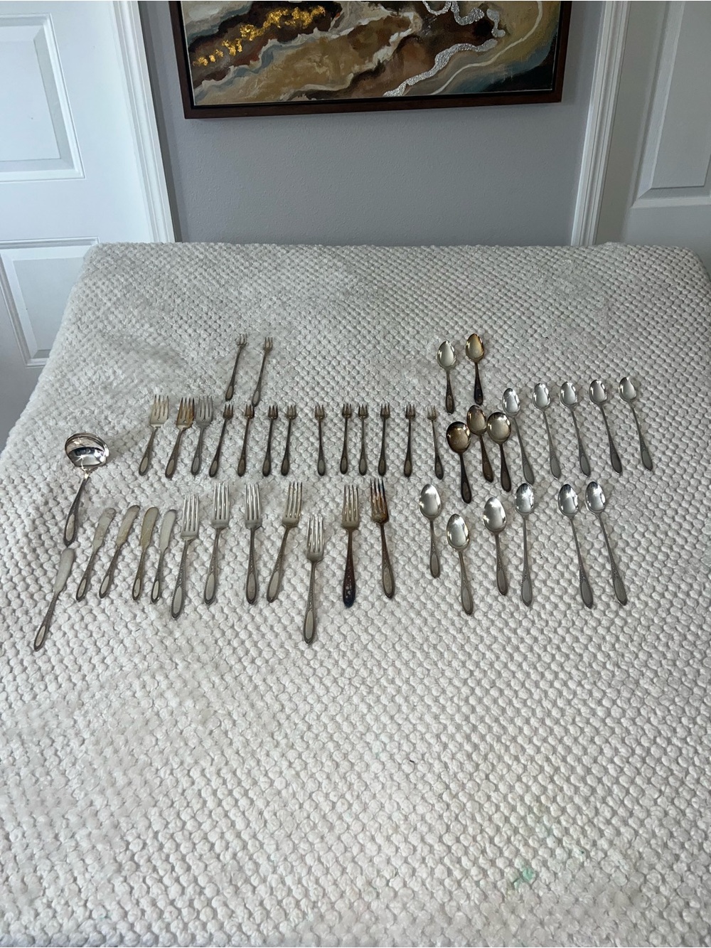 Wm Rogers Mfg  Dinner Set Spoons Forks Etc 1940's Flatware